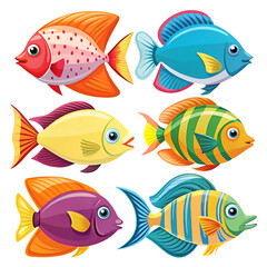 Fototapeta premium set of colorful fish