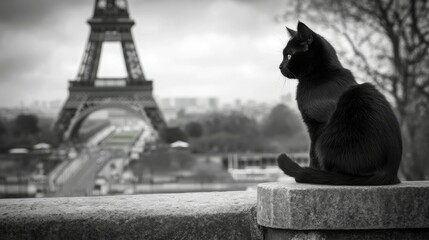 Elegant Black and White Paris: Timeless Beauty of the Eiffel Tower and Iconic Urban Architecture