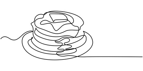 Continuous Line Drawing 10 Juli-28.eps, Red cherry biscuit cake vector. One line continuous drawing. Hand drawn illustration. Linear dessert icon. Abstract wall art print poster, banner, card