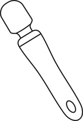 vibrator massager, adult sex toy, accessories for sexual games, linear black and white icons, doodle and sketch style, hand drawing