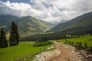 The mountain valley Djety-Oguz in Kyrgyzstan
