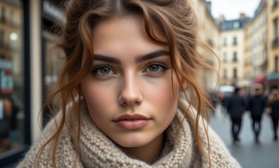 Close-up of a young woman outdoors