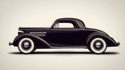 Fototapeta premium Timeless Auto Exhibition. Vintage American Car Showcase in Retro Style