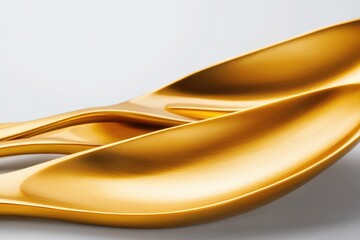 Elegant golden spoons with a smooth, curved design, showcasing luxurious texture and minimalist aesthetic.