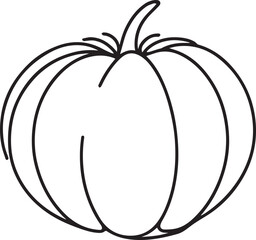 Pumpkin Line Art – Black Vector Illustration