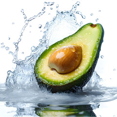 avocado cut in water