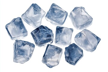 Obraz premium Ice cubes isolated on white background