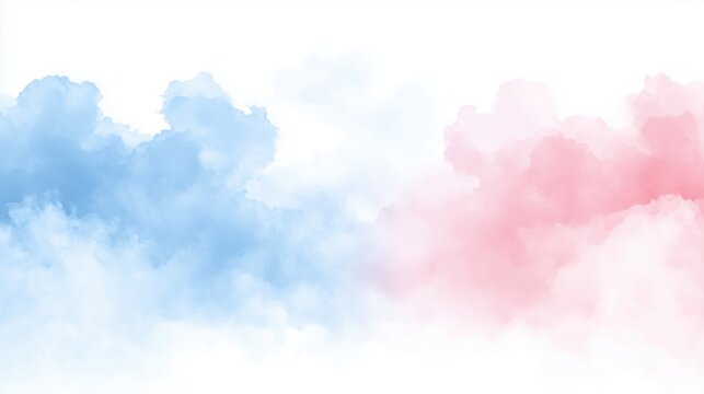 Blue and pink smoke clouds swirl together in a soft, dreamy pattern creating a calming atmosphere and aesthetic appeal