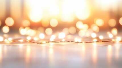 Beautiful soft bokeh lights glowing during sunset creating a dreamy atmosphere for evening gatherings in warm tones