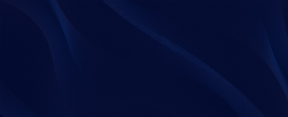 Abstract dark blue background featuring smooth flowing curves with fine textured lines. A sleek and professional design ideal for technology, corporate, and digital applications. EPS