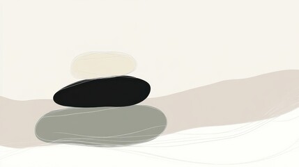 Zen Stones Balance with Spa Background, and Minimalist Art.