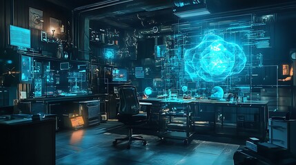 Fototapeta premium Photon Impact: Visualizing Energy Interactions in Augmented Reality