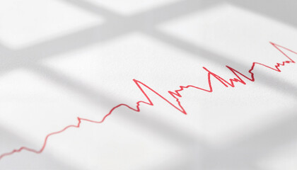 Heartbeat line illustration against a white background  