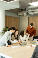 Collaboration and creativity spark during a productive meeting at an innovative workspace