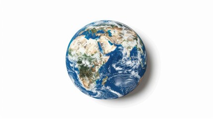 3D rendering of Earth with a white background