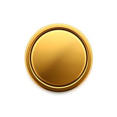 Button gold metal icon on white background. Generative AI