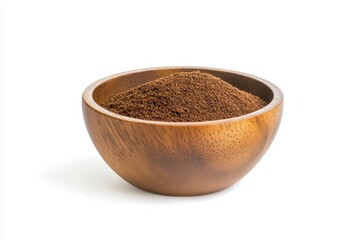 Brown Granular Substance in Dark Wooden Bowl