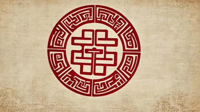Chinese Symbol on Aged Paper