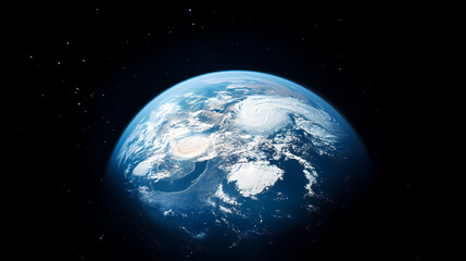 Naklejka premium Satellite Image of Earth with Blue Oceans