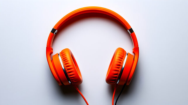 audifonos rojos sobre un fondo liso blanco con espacio de copia tecnologia e innovacion dispositivo electronico