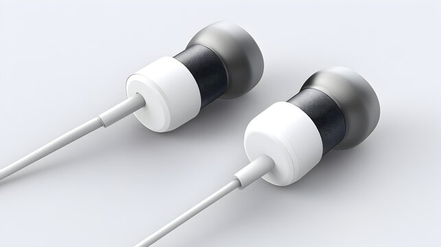 un par de audifonos auriculares dispositivo electronico sobre un fondo blanco accesorios digitales de tecnologia