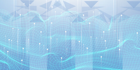 Obraz premium Global network connection banner design template. Header social network communication in the global business concept. Big data visualization. Internet