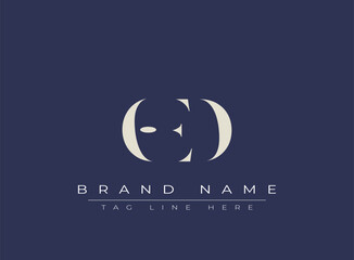 OED abstract letter logo design. This logo is designed by three abstract letters.