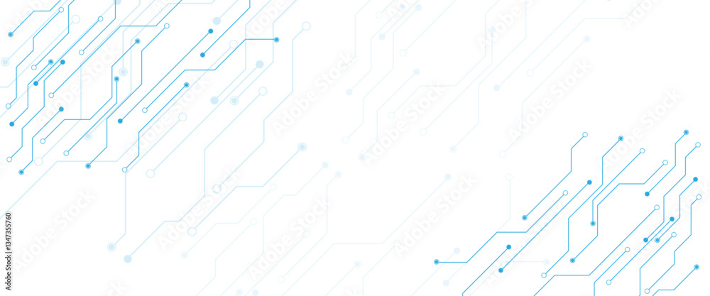 Aufkleber Abstract digital technology futuristic internet network speed connection white background. Technology background with crossed lines and dots. 