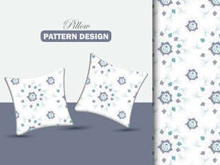  Floral Abstract Seamless Pillow Pattern With Hand Drawn Flower And Thai style Design For Clothing, Fabric, Background . Retro Elegance Repeat Print. Vintage design for Bedsheet, wallpaper or wrapping