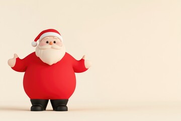 Obraz premium Cheerful cartoon Santa Claus, welcoming pose