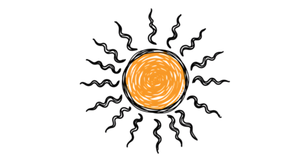 Vintage Sun with Face Illustration
