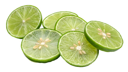 Lime slice isolated on white background