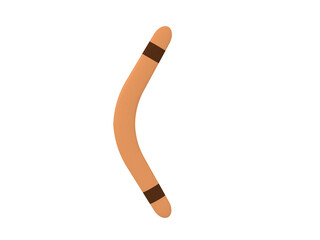 3D Rendering of a boomerang standing upright