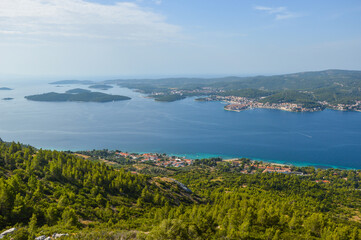 Fototapeta premium Peljesac peninsula and Korcula island coastlines