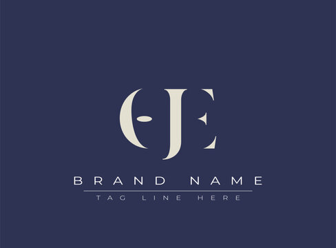 OJE abstract letter logo design. This logo is designed by three abstract letters.