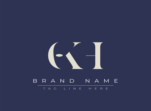 OKH abstract letter logo design. This logo is designed by three abstract letters.