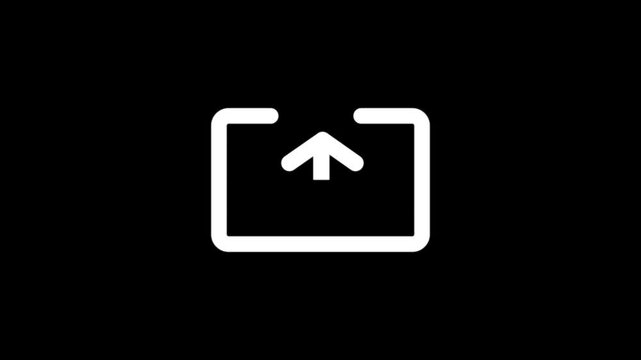 Document file upload or transfer process with black arrow icon animation. animated sketch line download icon. Simple upload symbol on white background