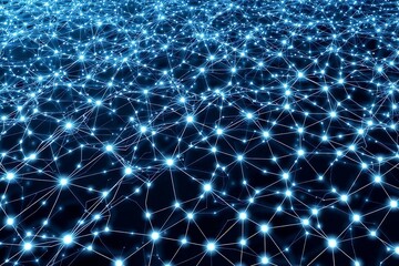 Fototapeta premium Neural Network Pattern – Digital Landscape of Interconnected Neural Connections and Futuristic Design