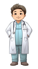 Fototapeta premium PNG Hospital staff cartoon stethoscope.