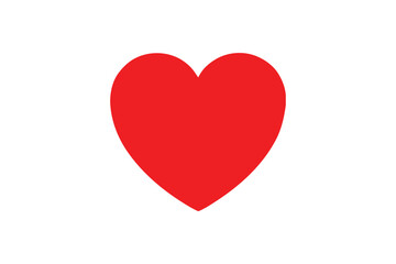 Bright Red Heart Icon on a Clean White Background, a Symbol of Love and Passion