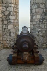 Cannon at Hvar fortress, Hvar island, Croatia
