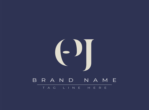 OPJ abstract letter logo design. This logo is designed by three abstract letters.