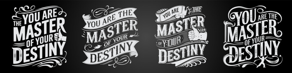 Inner Strength with Chalkboard Motivation and Bold Typography Designs for Success