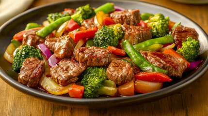 Juicy beef stir-fry with a medley of fresh vegetables