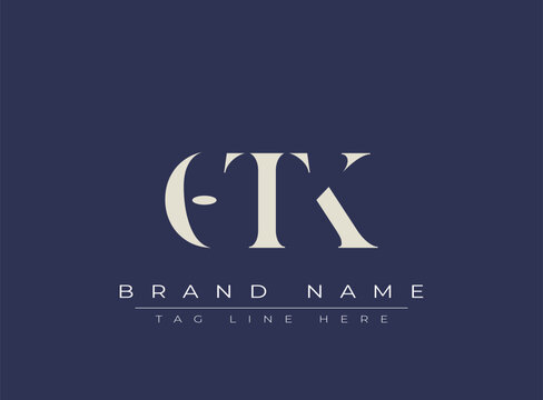 OTK abstract letter logo design. This logo is designed by three abstract letters.