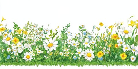 Fototapeta premium Grass field valley banner 