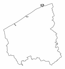 West Flanders Province outline map