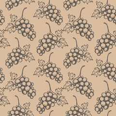 seamless pattern of grape rubber stamps
