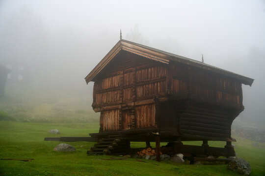  Foggy Summer Stabbur in Uvdal, Norway