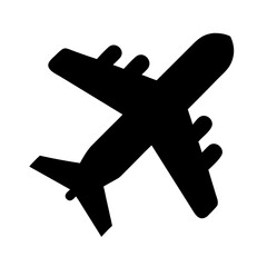 Obraz premium Silhouette airplane flying in the sky